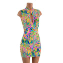 Neon Flux Bodycon Sleeveless Dress with Keyhole Neckline and Back Zipper - 7