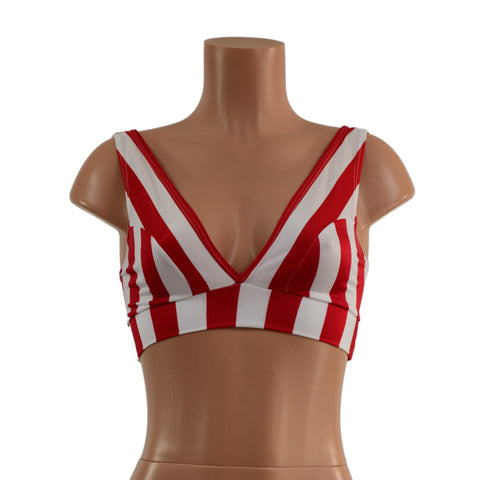 Starlette Bralette in Red & White Stripe - Coquetry Clothing