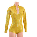 Gold Kaleidoscope Stella Romper with Long Sleeves & Boy Cut Leg - 5