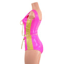 2PC Lace Up Side Panel Top & Siren Shorts Set - 4