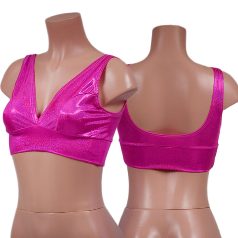 Starlette Bralette in Neon Pink Sparkly Jewel - Coquetry Clothing