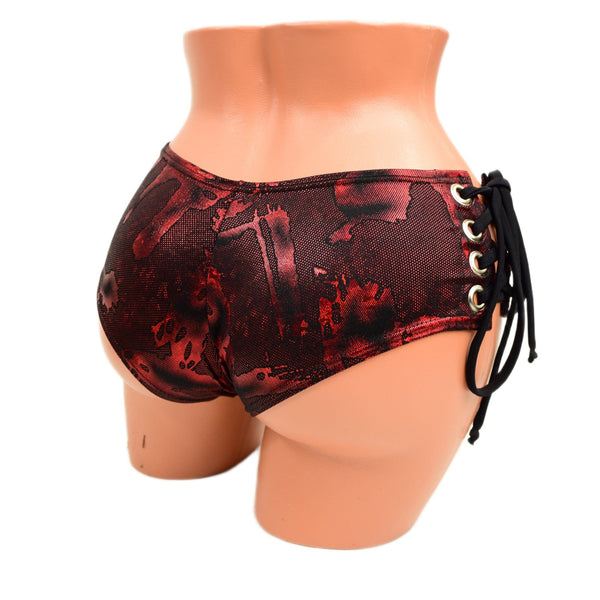 Lace Up Ultra Cheeky Booty Shorts - 3