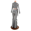 Black & White High Waist Solar Flares and Wrap & Tie Top Set - 5