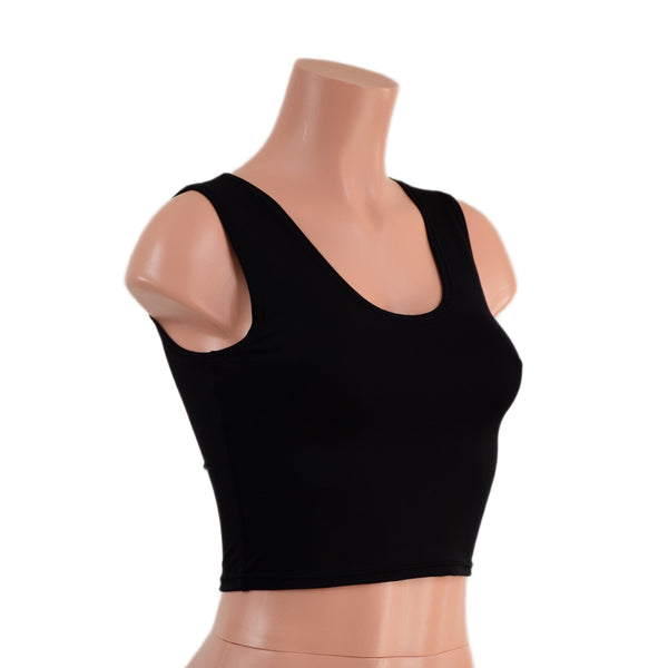 Smooth Black Spandex Crop Tank - 5