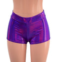 Midrise Shorts in Grape Holographic - 2