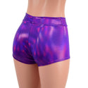 Midrise Shorts in Grape Holographic - 4