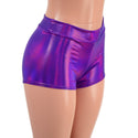 Midrise Shorts in Grape Holographic - 3