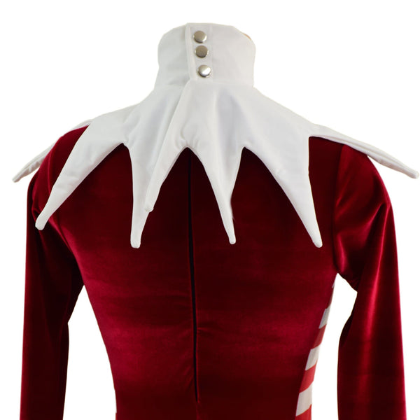 2PC Elf Catsuit and Collar Set in Red Velvet - 2