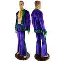 Mens Mardi Gras Side Panel Solar Flares and Not-A-Cardigan Set with Ascot - 1