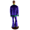 Mens Mardi Gras Side Panel Solar Flares and Not-A-Cardigan Set with Ascot - 6