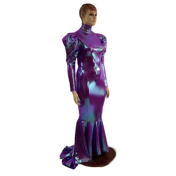 Puffed Victoria Sleeve Puddle Train Gown - Coquetry Clothing