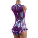 Plumeria Trapeze Romper with Mesh Lined Plunging V Neckline - 3