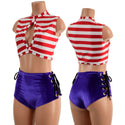 Waldo Inspired Laceup Siren Shorts and Keyhole Top - 1