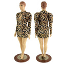 Leopard Print Bodycon Mini Dress with Victoria Sleeves - 1