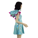 Ready To Ship Seafoam and Pink Dragon Hooded Skater Dress with Flip Sleeves SMALL - 5