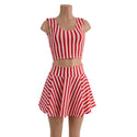 Red and White Circus Stripes 15" Circle Cut Skirt OR Top READY to SHIP - 3