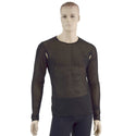 Mens Long Sleeve Black Mesh Shirt with Underarm Cutouts - 2