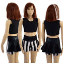 Girls Ruffle Rump Shorts in Black and White Stripe - 2