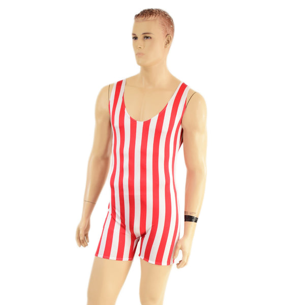 Mens Strong Man Striped Singlet - 8