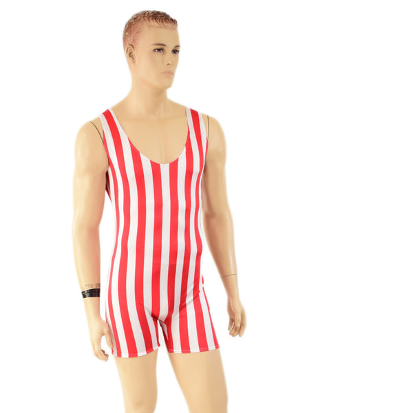 Mens Strong Man Striped Singlet - 7
