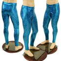 Mens Turquoise Shattered Glass Midrise Leggings - 1