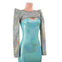 Prism Holographic Sharp Shoulder Bolero with Long Sleeves - 2