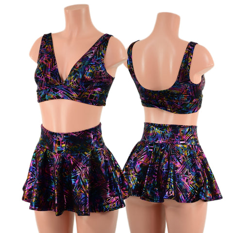 Cyberspace Rave Skirt & Starlette Bralette Set