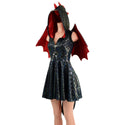 Black Dragon Hoodie Skater Dress and Wings Set - 5