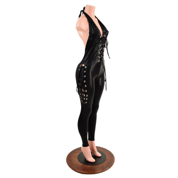 Black Mystique Lace Up Josie Style Catsuit - 6