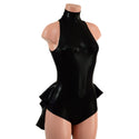 Backless Black Mystique Romper with Mini Tux Tails - 7