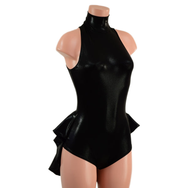Backless Black Mystique Romper with Mini Tux Tails - 7