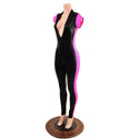 Black Mystique Side Panel Catsuit with Plunging V Neckline - 7