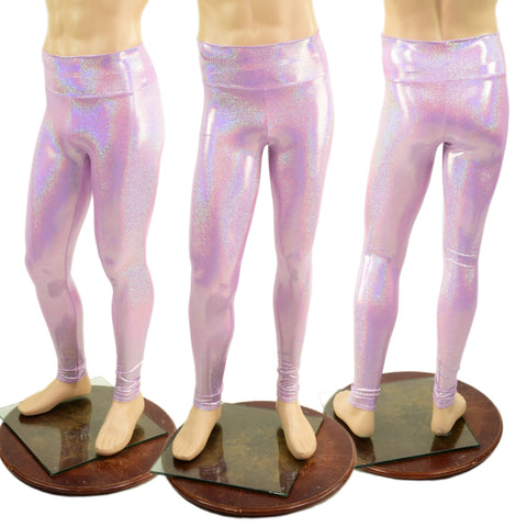 Mens Lilac Holographic Leggings