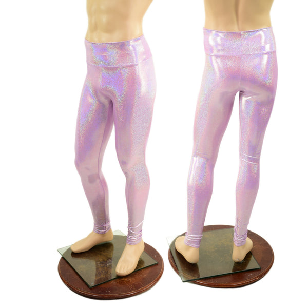 Mens Lilac Holographic Leggings - 6