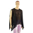 Unisex Mens Sheer Mesh Sleeveless Sharkbite Poncho - 8