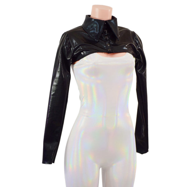 Black Mystique Bolero with Snap Front Rodeo Collar - 6