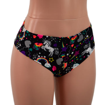 Lowrise Siren Shorts in Unicorns and Rainbows