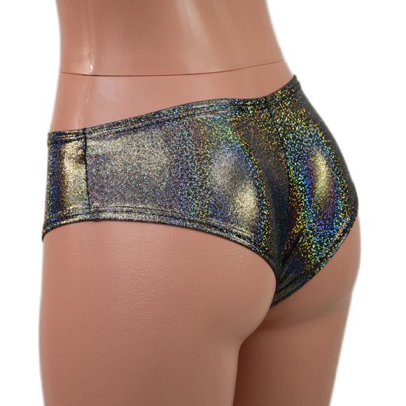 Lowrise Siren Shorts in Silver Holographic