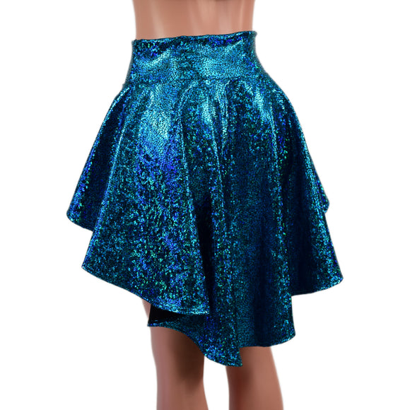 Hi Lo Skirt in Turquoise on Black Shattered Glass