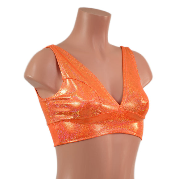 Starlette Bralette in Neon Orange Sparkly Jewel