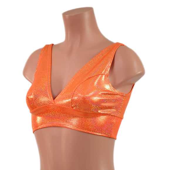 Starlette Bralette in Neon Orange Sparkly Jewel