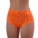 Midrise Siren Shorts in Neon Orange Kaleidoscope-7