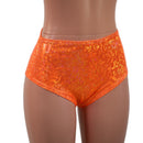 Midrise Siren Shorts in Neon Orange Kaleidoscope-6