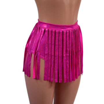 Siren Gladiator Shorts in Neon Pink Sparkly Jewel