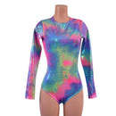 Long Sleeve Romper with Siren Cut Leg, Crew Neck, and Back Zipper-4