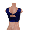 Blue Sparkly Jewel High Or Low Reversible Cutout Oring Mini Crop-5
