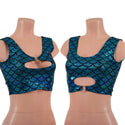 Turquoise Dragon Scale High Or Low Reversible Cutout Oring Mini Crop - 1