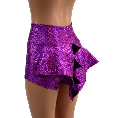 Dragon Tail Ruffle Rump High Waist Shorts - Coquetry Clothing