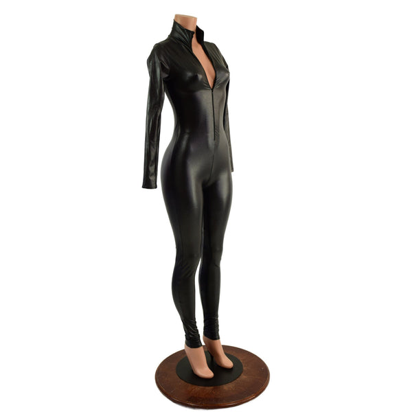 Stingray PU Coated Spandex Catsuit with Front Zipper - 3