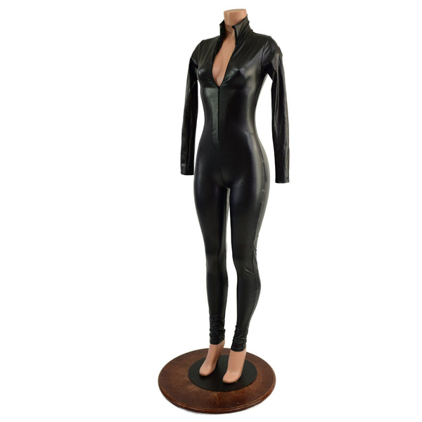 Stingray PU Coated Spandex Catsuit with Front Zipper - 5
